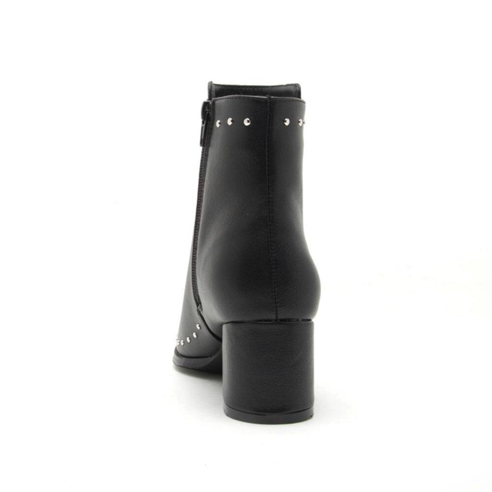 ❤️ Black studded leather block heel booties 1 LEFT - Picture 8 of 8